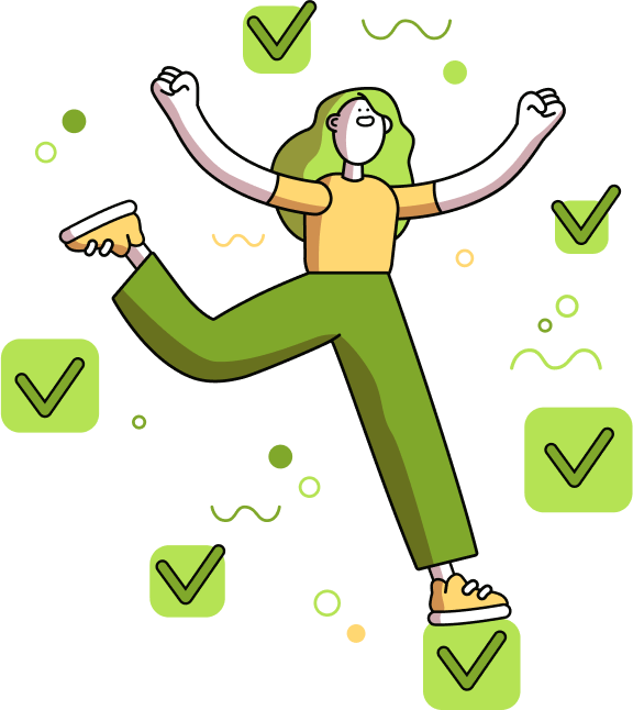 A girl illustration happy with joy